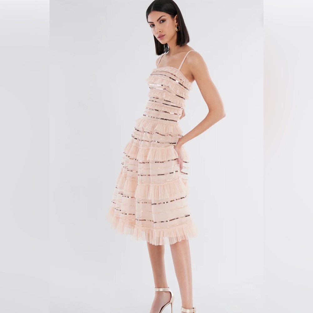 BCBG Mireille Pink Ruffle Dress